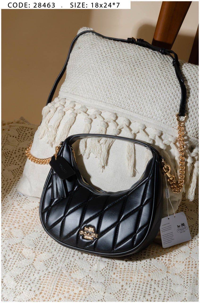 Coach Black Quilted Hobo Bag