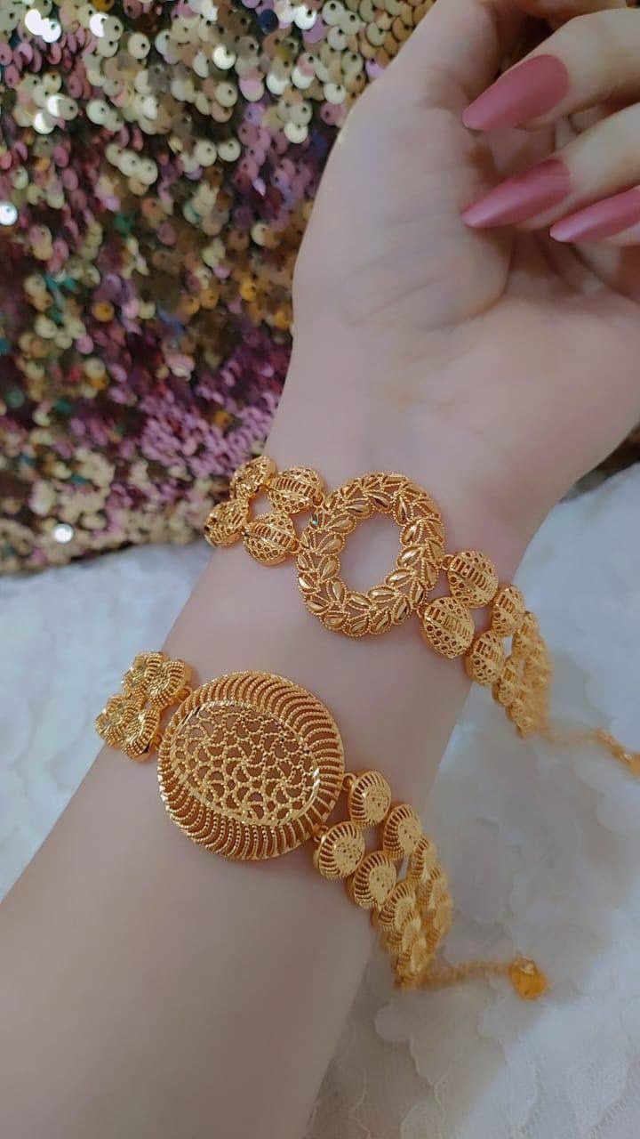 Gold Filigree Bangle Pair