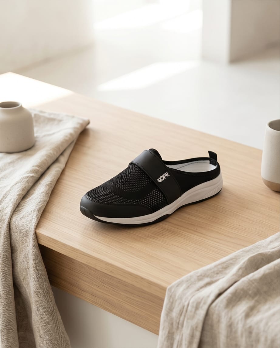 ZORR Black Mesh Slip-On Mules - Lifestyle